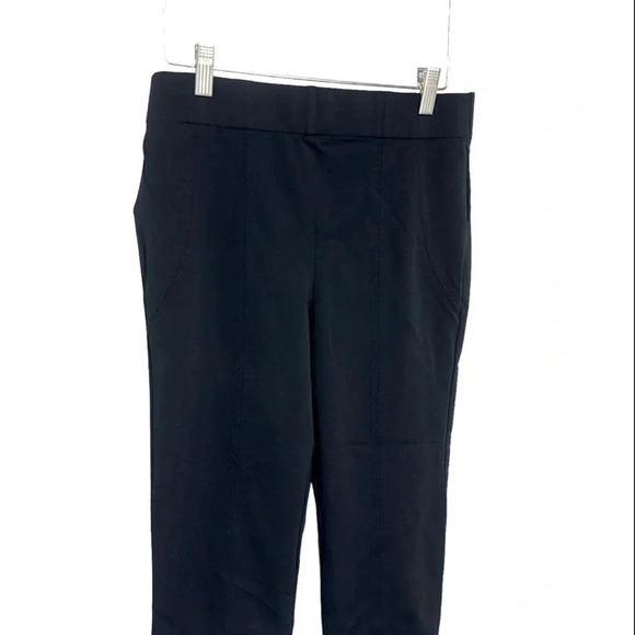 Thalian 10 black pull on slimming ankle cropped stretch pants - Picture 2 of 8